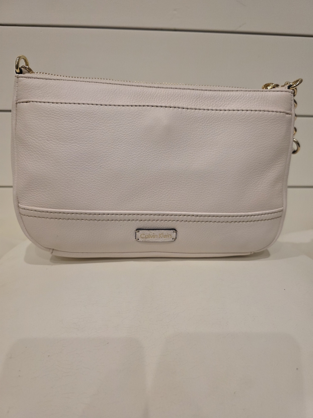Calvin Klein Cream Leather Tassel Clutch - Picture 4 of 5
